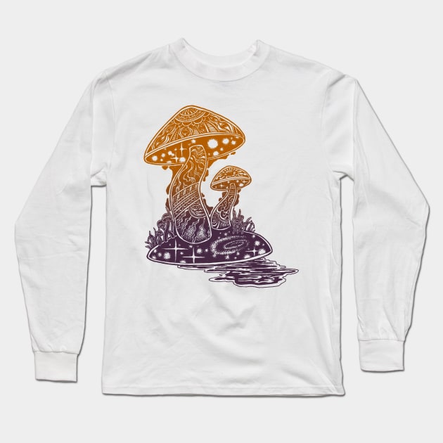 Shroom Swamp Long Sleeve T-Shirt by HenryBennettArt